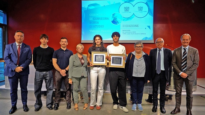 Consegnata la borsa di studio “Fabrizio Mearelli” istituita dalla Sezione Terni di Confindustria Umbria